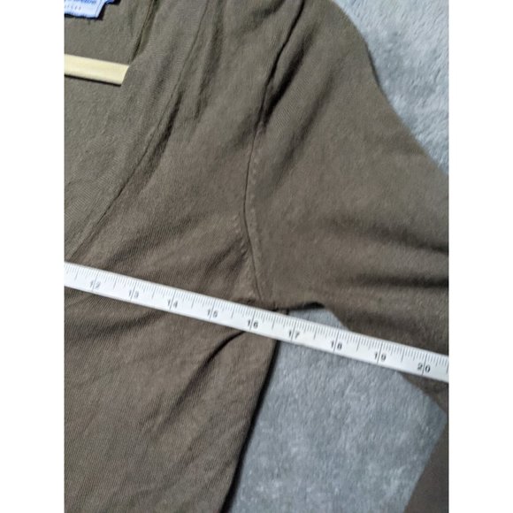 🍑Vintage TWELVE by TWELVE Women Cardigan Sweater Sheer Back Fall Green XS(0-2) - Picture 3 of 12